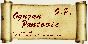Ognjan Pantović vizit kartica